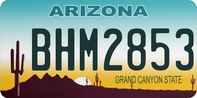 AZ license plate BHM2853