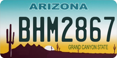 AZ license plate BHM2867