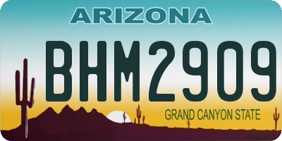 AZ license plate BHM2909