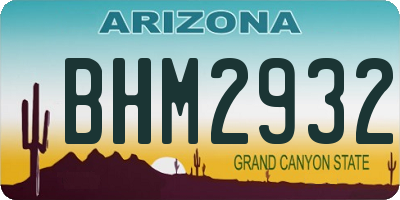 AZ license plate BHM2932
