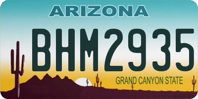 AZ license plate BHM2935