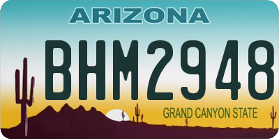 AZ license plate BHM2948