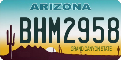 AZ license plate BHM2958