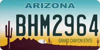 AZ license plate BHM2964