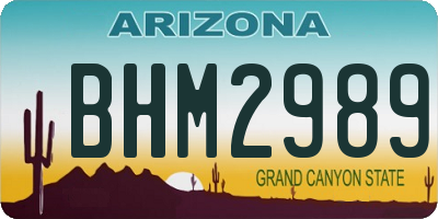 AZ license plate BHM2989