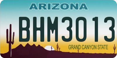 AZ license plate BHM3013