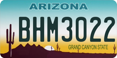 AZ license plate BHM3022