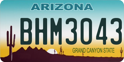 AZ license plate BHM3043
