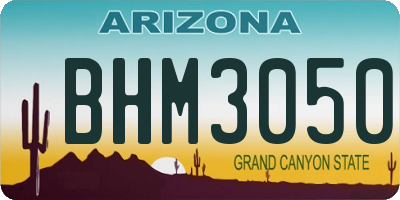 AZ license plate BHM3050