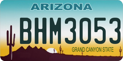 AZ license plate BHM3053