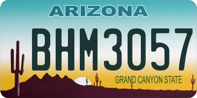 AZ license plate BHM3057