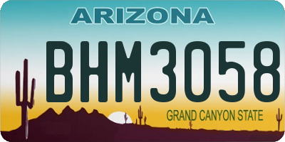 AZ license plate BHM3058