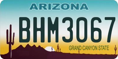AZ license plate BHM3067