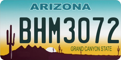 AZ license plate BHM3072
