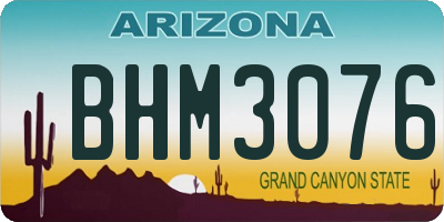 AZ license plate BHM3076