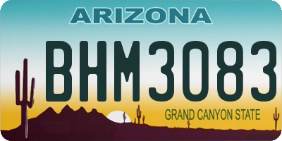 AZ license plate BHM3083