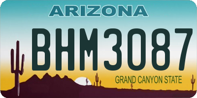 AZ license plate BHM3087