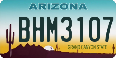 AZ license plate BHM3107