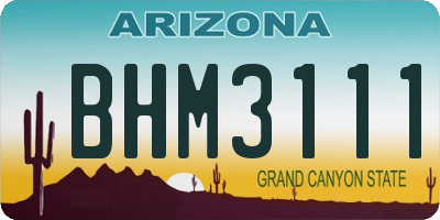 AZ license plate BHM3111