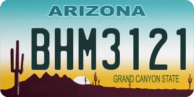 AZ license plate BHM3121