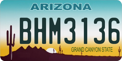 AZ license plate BHM3136
