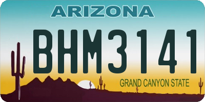 AZ license plate BHM3141