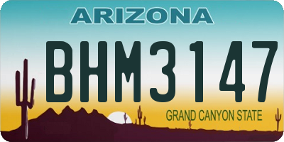 AZ license plate BHM3147