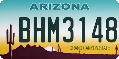 AZ license plate BHM3148
