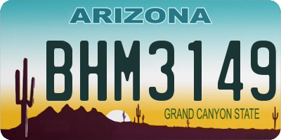 AZ license plate BHM3149