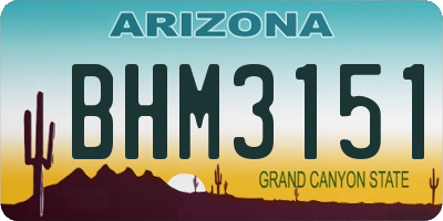 AZ license plate BHM3151