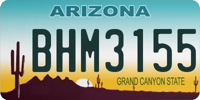 AZ license plate BHM3155