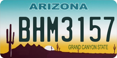AZ license plate BHM3157