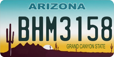 AZ license plate BHM3158