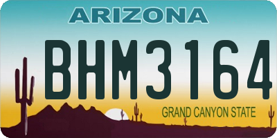 AZ license plate BHM3164