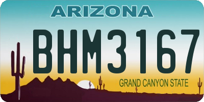 AZ license plate BHM3167