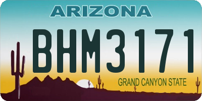 AZ license plate BHM3171