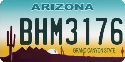 AZ license plate BHM3176