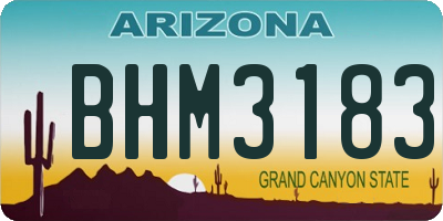 AZ license plate BHM3183