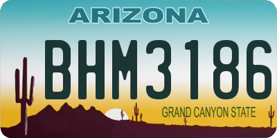 AZ license plate BHM3186