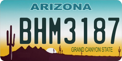 AZ license plate BHM3187
