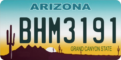 AZ license plate BHM3191