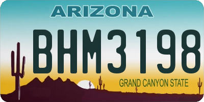 AZ license plate BHM3198