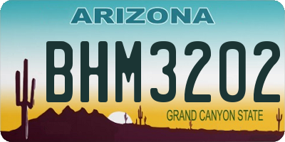 AZ license plate BHM3202