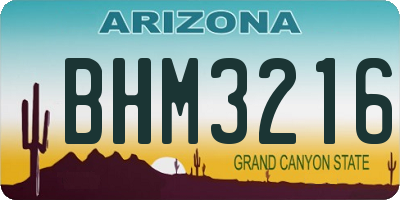 AZ license plate BHM3216