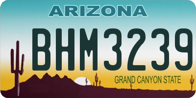 AZ license plate BHM3239