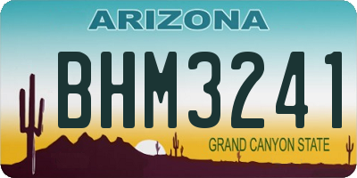 AZ license plate BHM3241