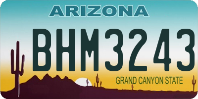 AZ license plate BHM3243