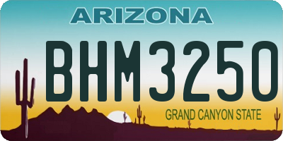 AZ license plate BHM3250
