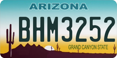 AZ license plate BHM3252