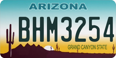 AZ license plate BHM3254